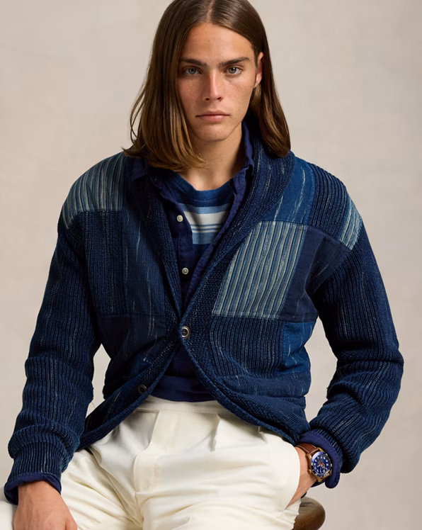 Patchwork Cotton Shawl Cardigan