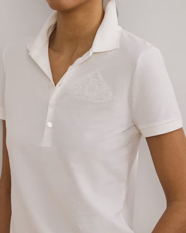Floral-Logo Cotton Piqué Polo Shirt
