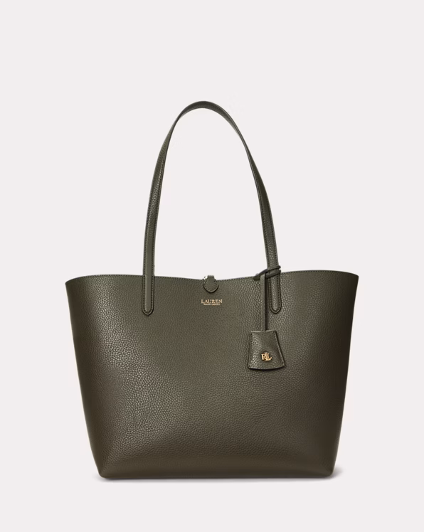 Faux-Leather Large Reversible Tote Bag