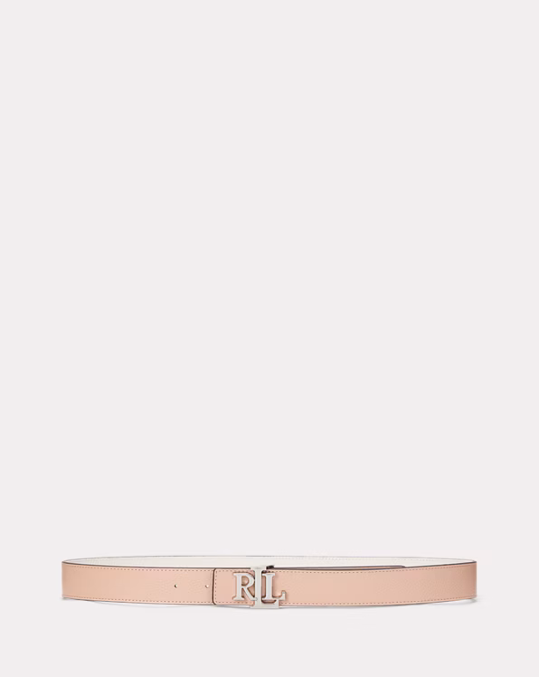 Logo Reversible Pebbled Leather Belt
