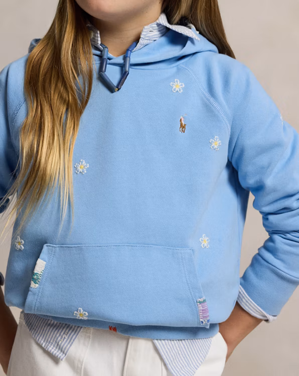 Floral Cotton Terry Hoodie