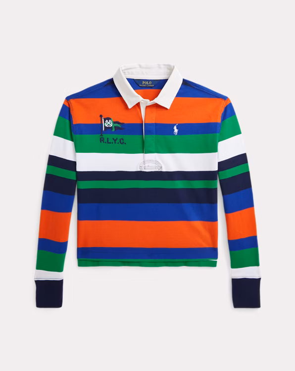 Striped Cotton Jersey Boxy Rugby Shirt