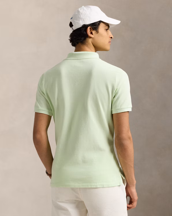 Custom Slim Mineral-Dyed Mesh Polo Shirt