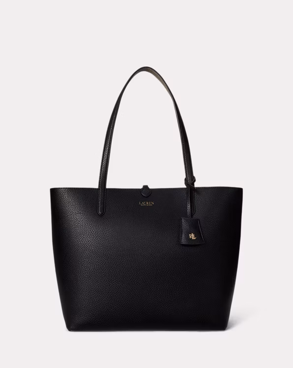 Faux-Leather Medium Reversible Tote Bag