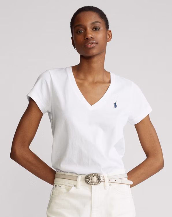 Cotton Jersey V-Neck T-Shirt