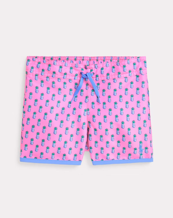 Pineapple-Print Swimming Trunk