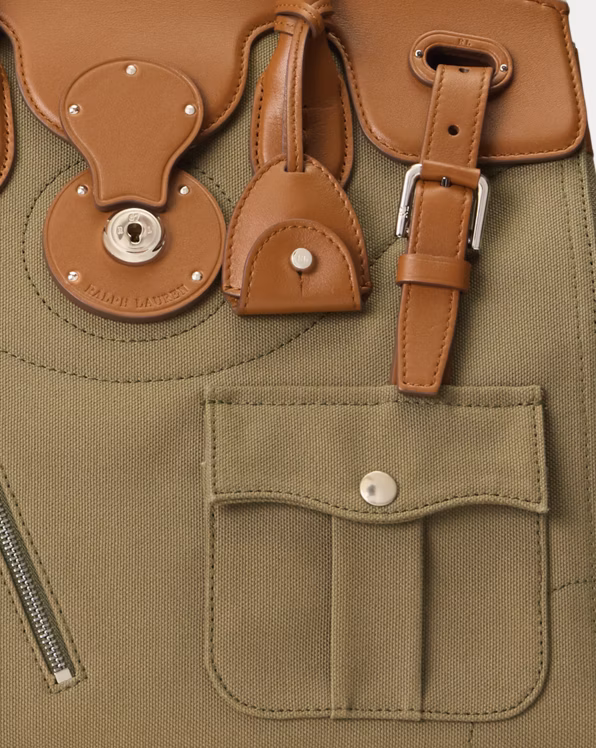 Soft Ricky 33 Calfskin-Trim Canvas Bag