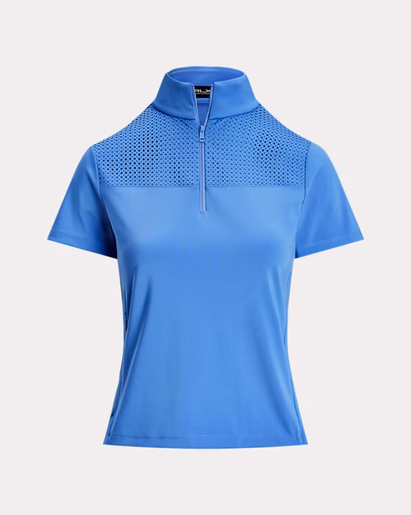 Paneled Quarter-Zip Short-Sleeve Shirt