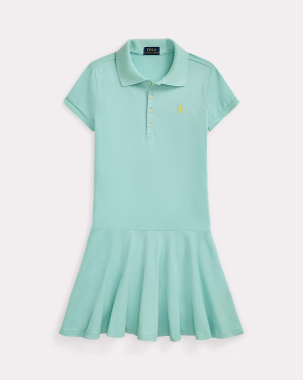 Stretch Mesh Polo Dress