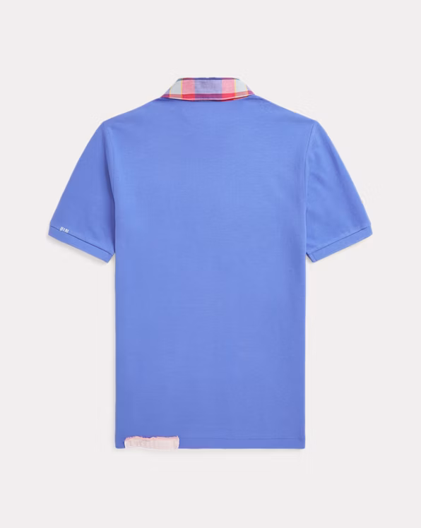 Distressed Cotton Mesh Polo Shirt