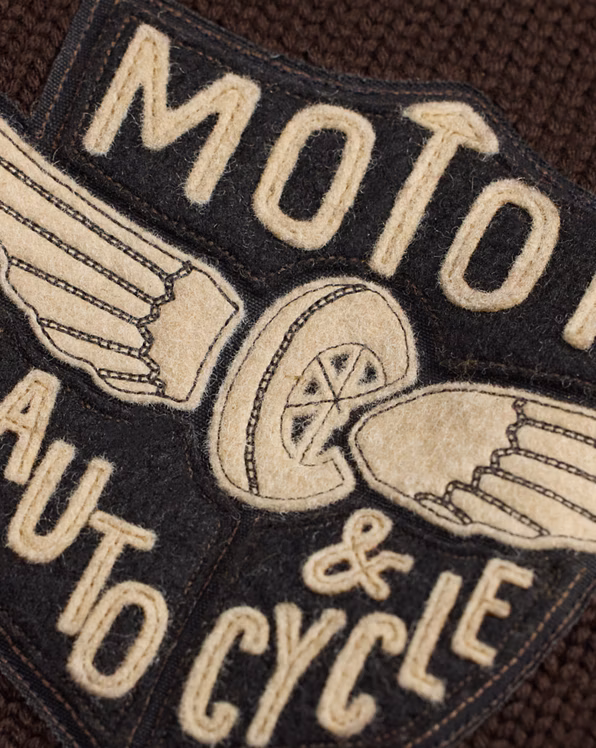 Appliquéd Wool Shawl-Collar Cardigan