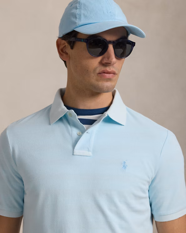 Custom Slim Mineral-Dyed Mesh Polo Shirt