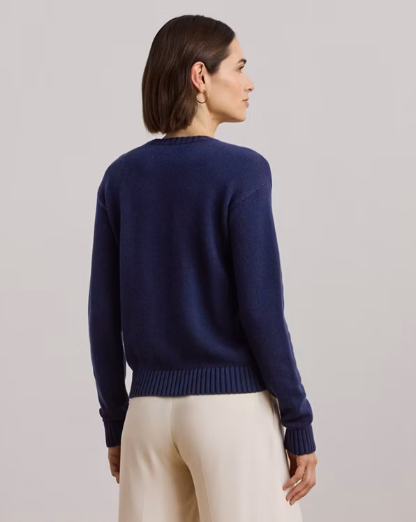 Anchor-Logo Combed Cotton Jumper