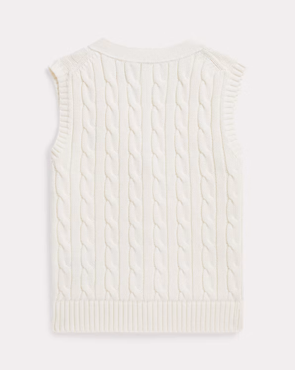 Cable-Knit Cotton Sleeveless Jumper