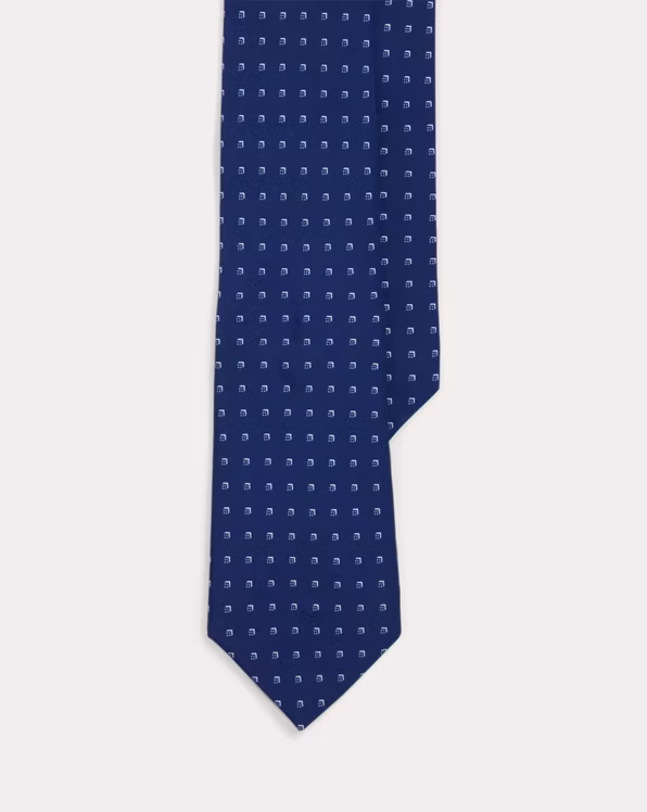 Square-Patterned Silk Tie