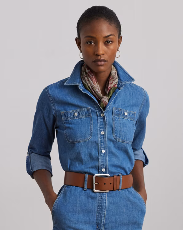 Denim Wide-Leg Jumpsuit