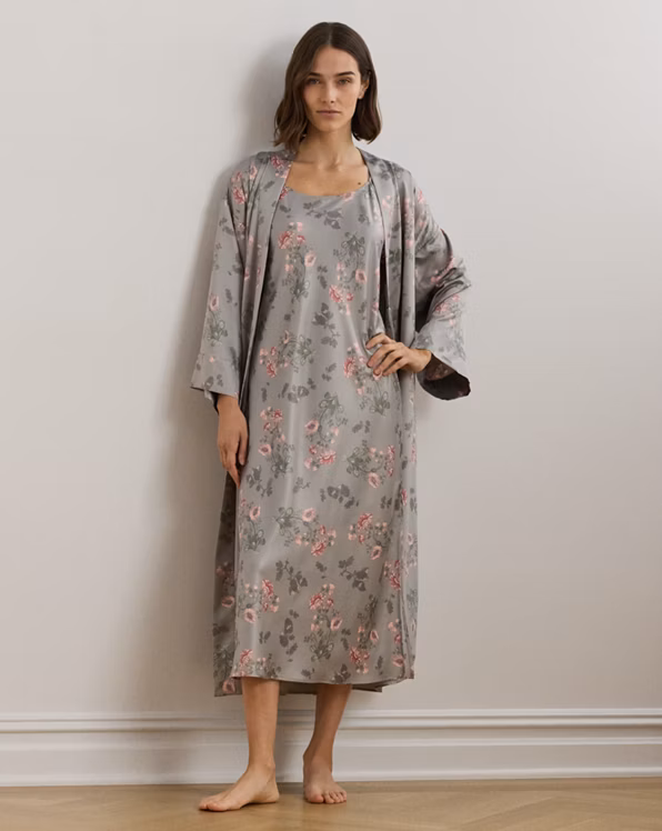 Floral Satin Ballet Nightgown