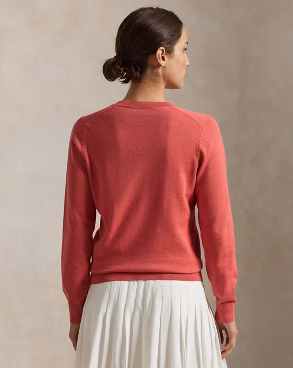 Cotton-Blend V-Neck Jumper
