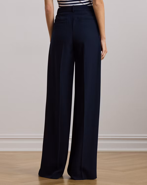 Double-Faced Georgette Wide-Leg Trouser