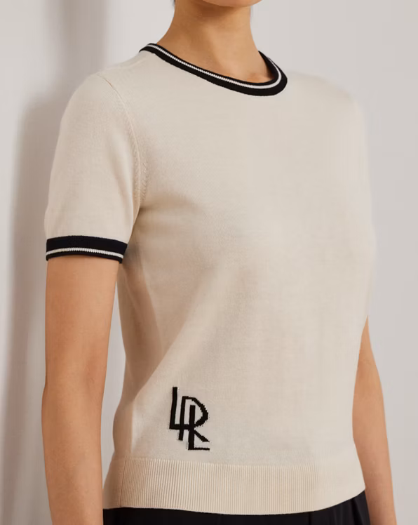 Two-Tone Short-Sleeve Jumper