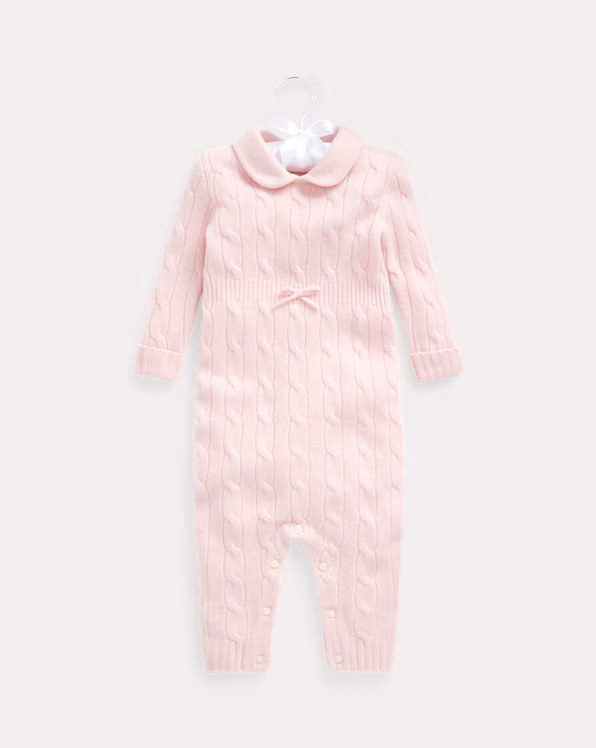 Cashmere Knit-Collar Coverall