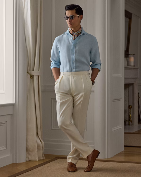 Basket-Weave Linen Shirt