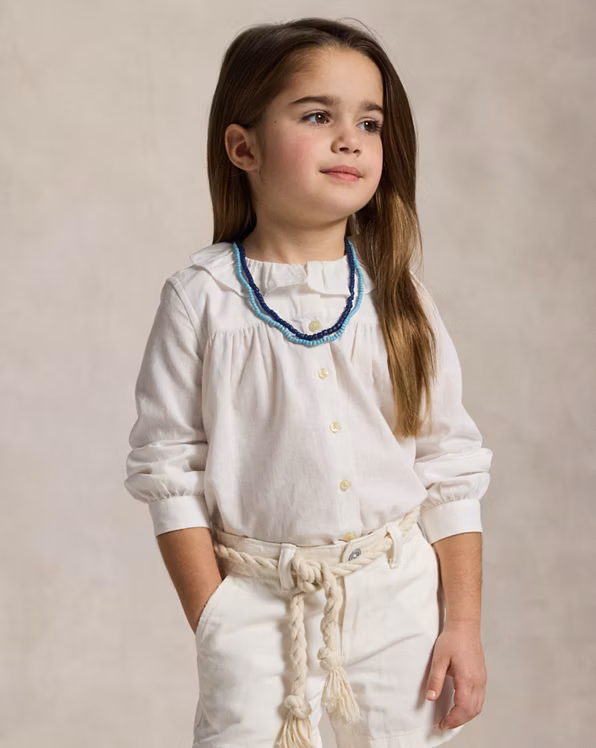 Ruffled Linen-Cotton Shirt