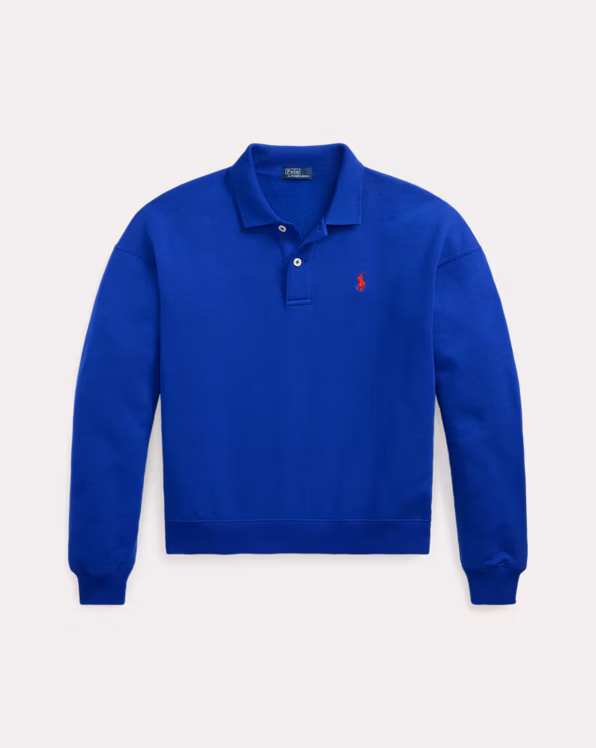 Polo-Collar Fleece Pullover