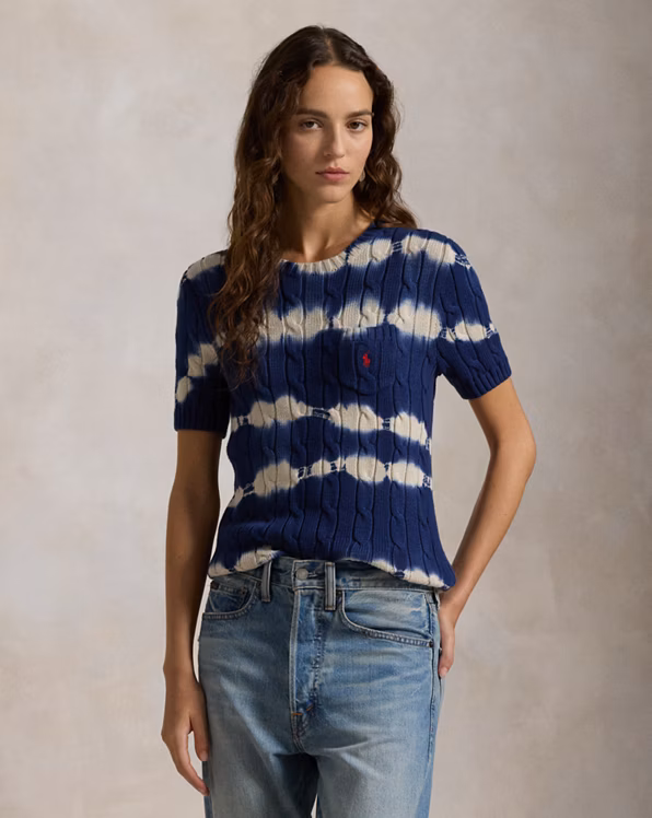 Tie-Dye Cable Cotton Jumper