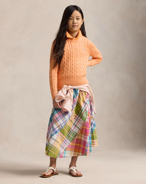 Plaid Cotton Madras Skirt
