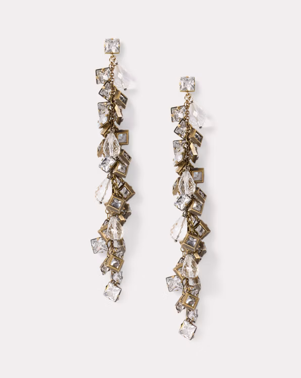 Sterling Silver Crystal Strand Earrings