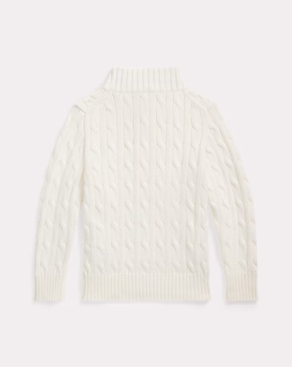 Cable-Knit Cotton Quarter-Zip Jumper
