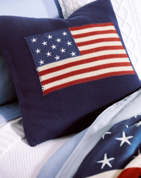 RL Flag Cotton Throw Pillow
