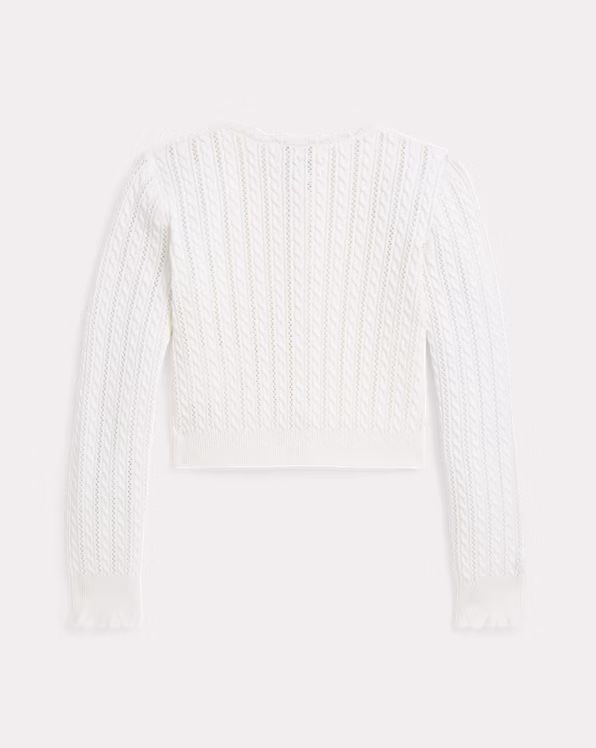 Pointelle-Knit Cotton Cardigan