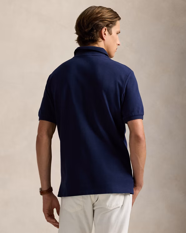 Classic Fit Leather-Pony Mesh Polo Shirt