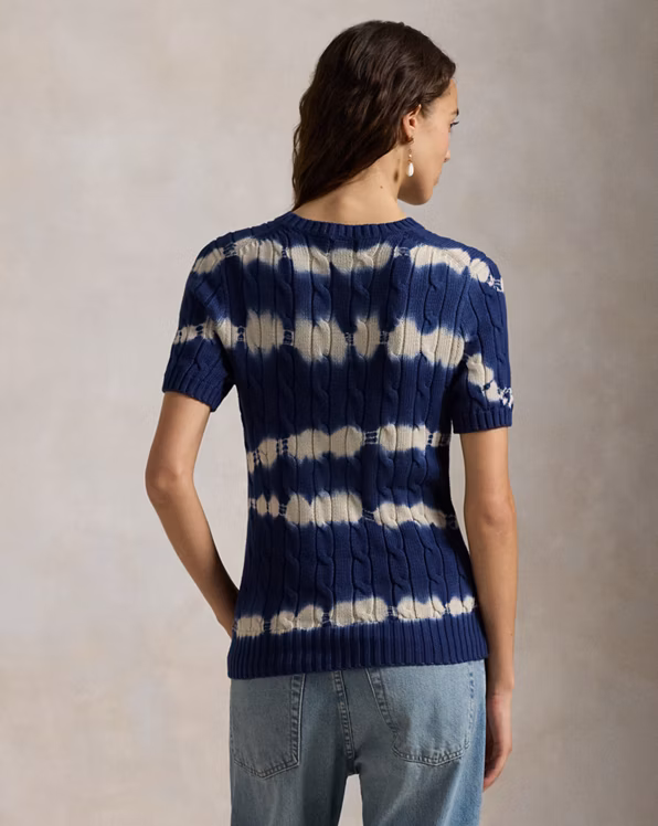 Tie-Dye Cable Cotton Jumper