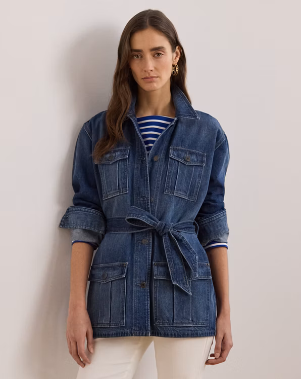 Belted Denim Shirt Jacket