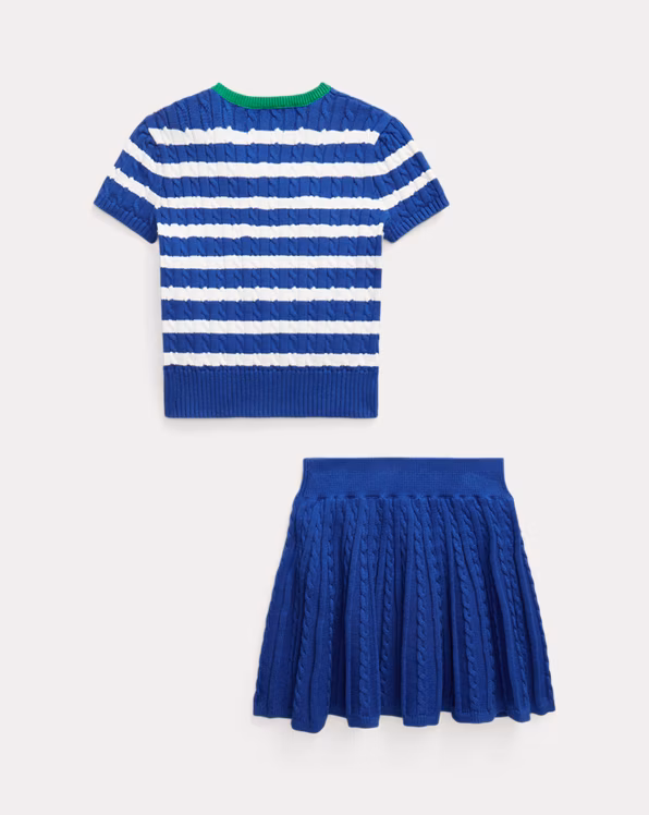 Striped Cotton Jumper & Skirt Set