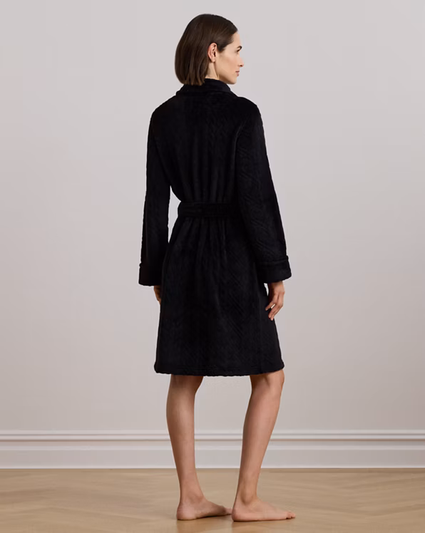 Aran-Clipped Shawl-Collar Robe