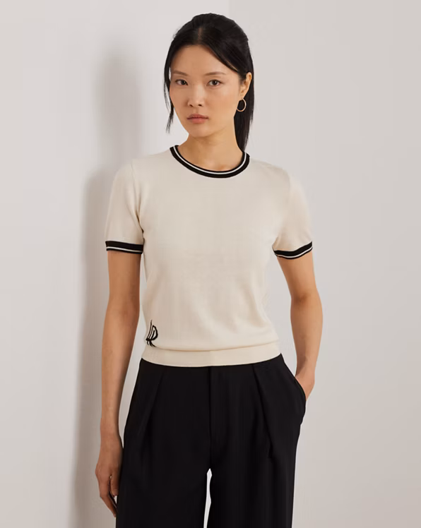 Two-Tone Short-Sleeve Jumper