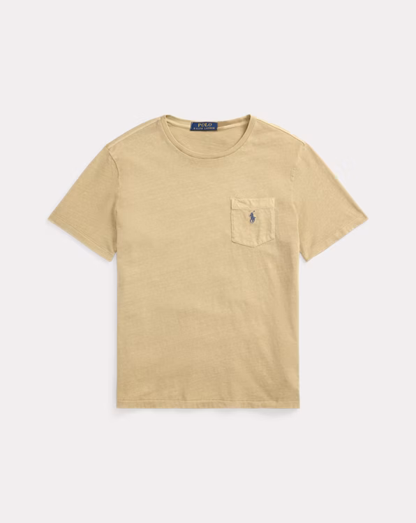 Standard Fit Cotton-Linen Pocket T-Shirt