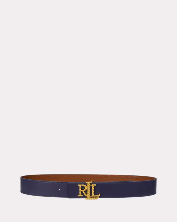 Logo Reversible Leather Wide Belt