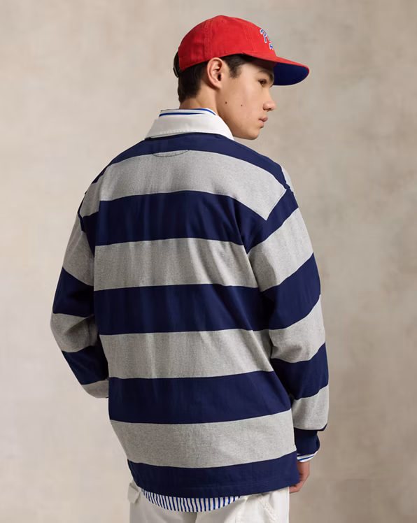 Big Fit Striped Jersey Rugby Shirt