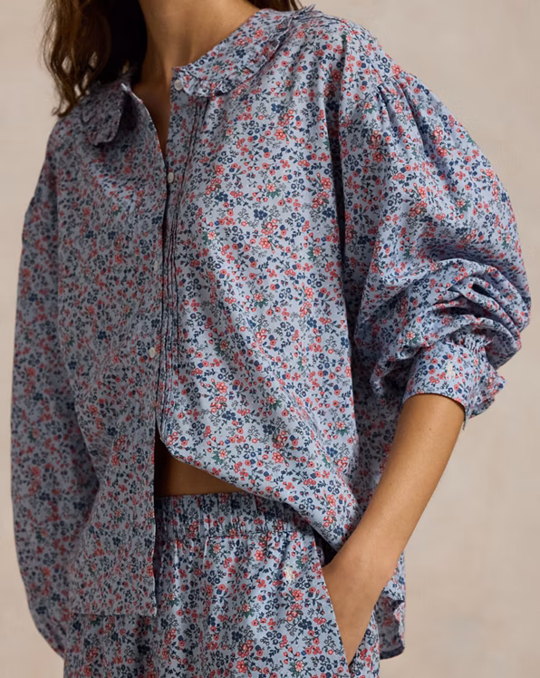 Floral Cotton Long-Sleeve Pyjama Set