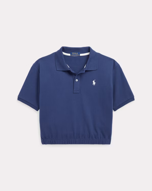 Stretch Mesh Boxy Polo Shirt