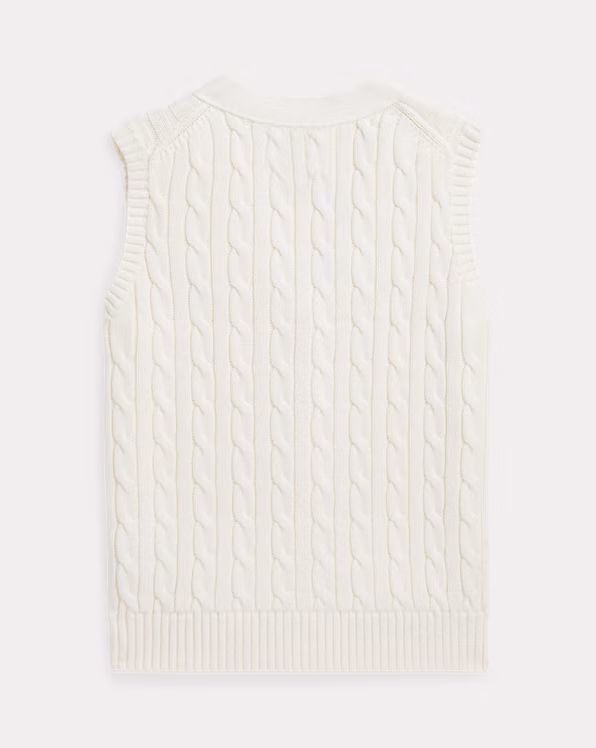 Cable-Knit Cotton Sleeveless Jumper