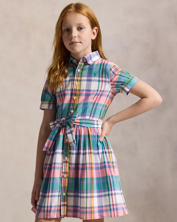 Plaid Cotton Madras Shirtdress