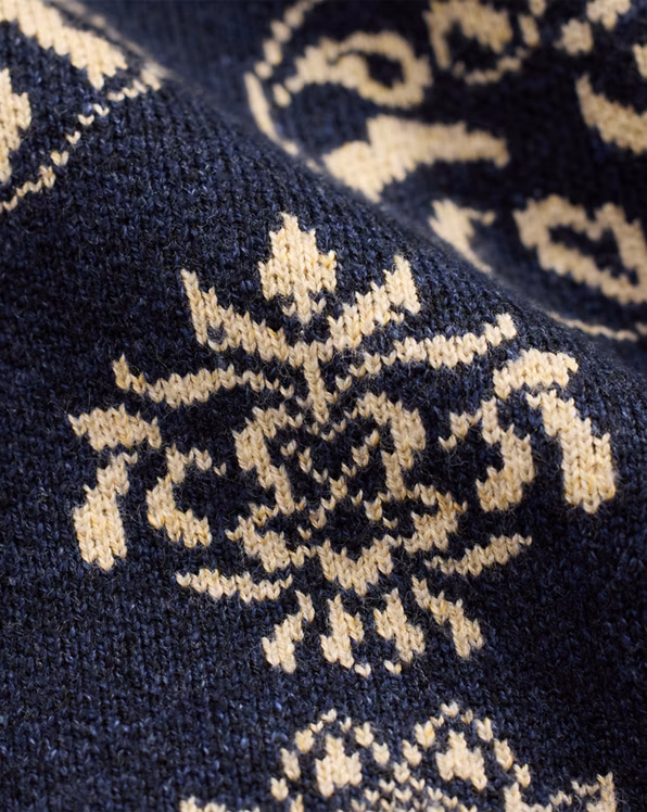 Wool-Cotton Jacquard Duster Cardigan