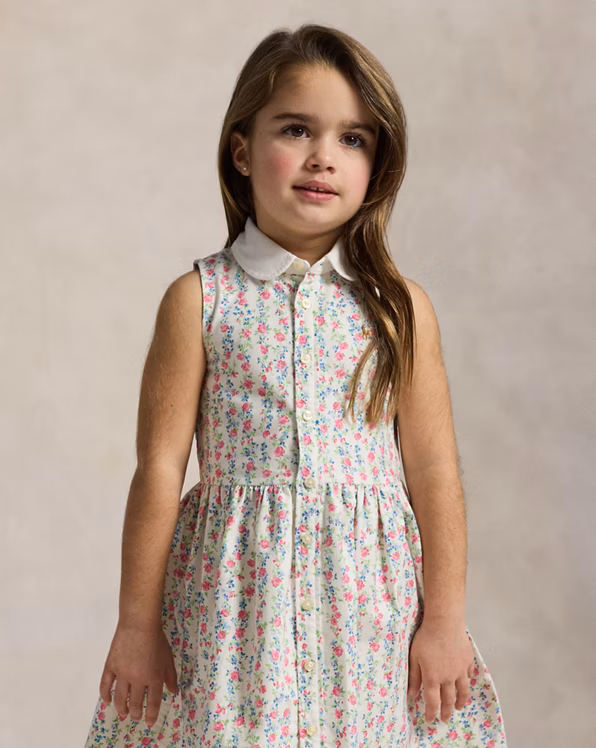 Floral Cotton Oxford Shirtdress