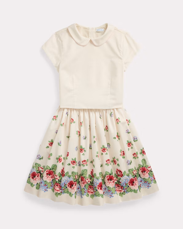 Floral Cotton Sateen Top & Skirt Set